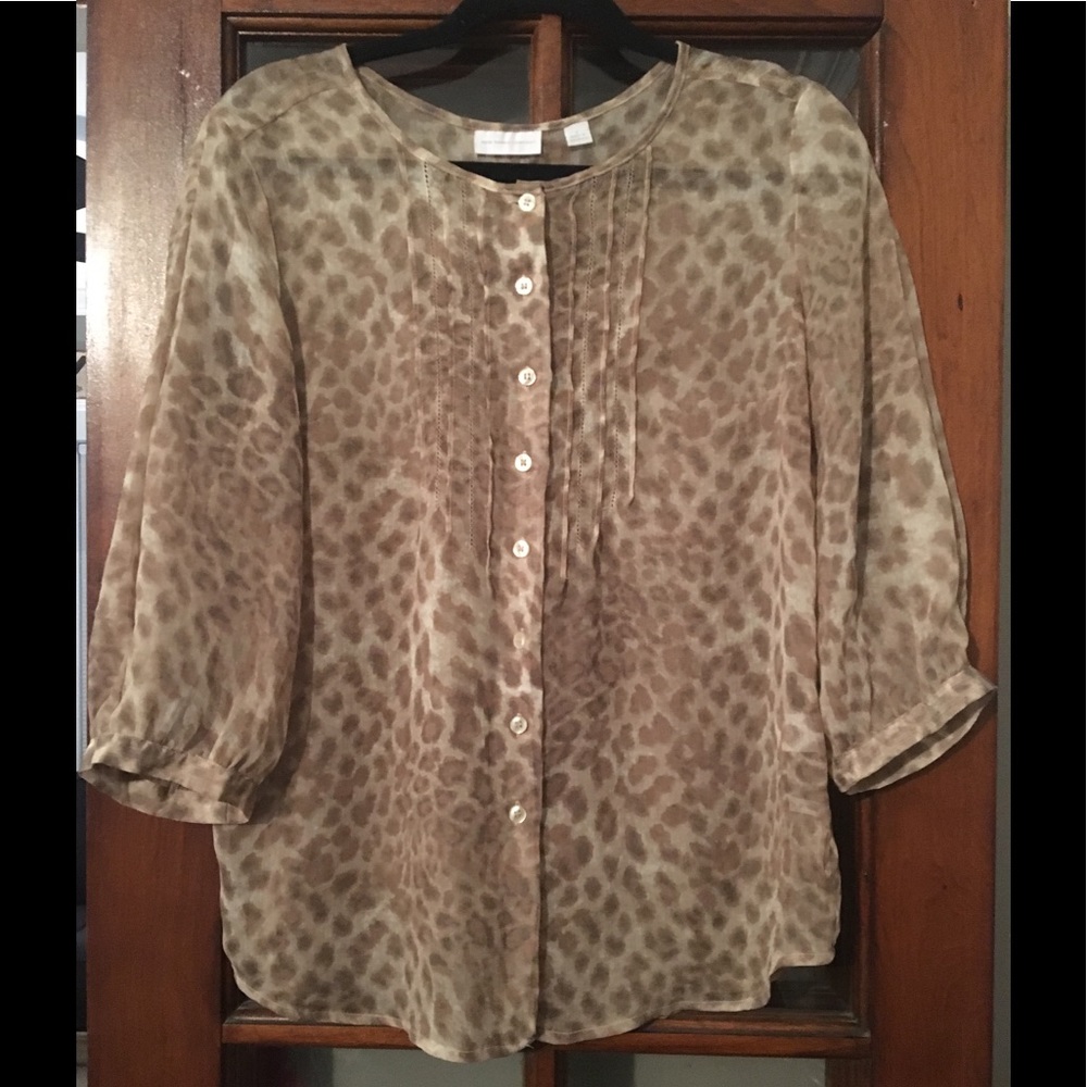 Cheetah print sheer blouse